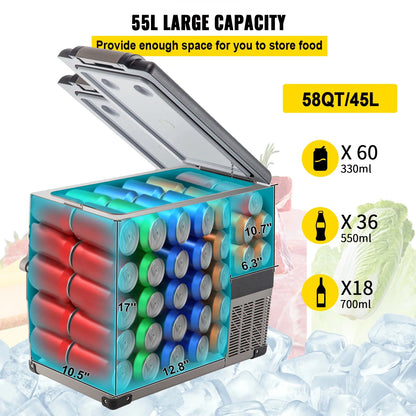 SucceBuy 20L 22L 35L 45L 55L Car Refrigerator Mini Fridge Freezer Portable Compressor Cooler DC 110-240V Ice Box for Camping