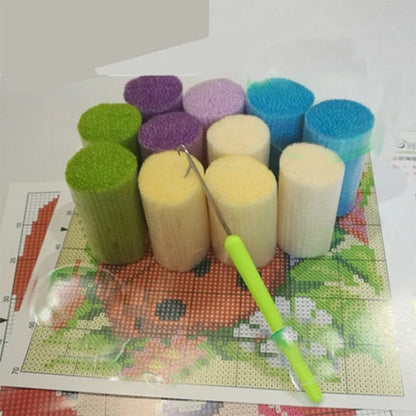 Animal Series Latch Hook Hand Knitted Embroidered Pillow Unfinished Embroidery Material Latch Hook Rug Kits Beginner DIY Supply