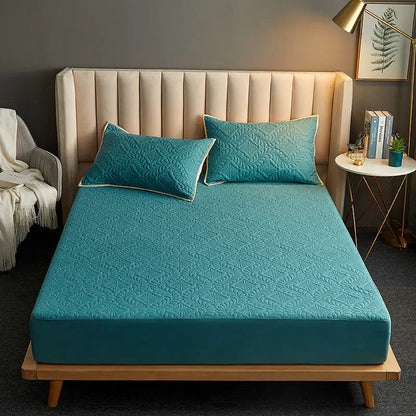Bonenjoy Quilted Waterproof Fitted Sheet with Elastic Queen King Size