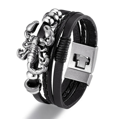 YIZIZAI Fashion Bracelete Genuine Leather Multilayer Anchor Bracelet Men Vintage Punk Rock Women Alloy Beads Nautical Jewelry