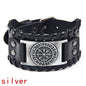 Trendy Viking Bracelet Nordic Rune Compass God Bird Charm Men's Bracelet New Fashion Leather Woven Jewelry Accessorie Party Gift