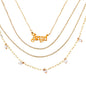 New Multi Layer Butterfly Dragon Charms Crystal Necklaces For Women Punk Golden Angel Letter Clavicle Chain Hiphop Gifts Jewelry