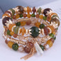 DIEZI Korean Trendy Multicolor Green Crystal Beads Rope Bracelets Women Girls Elastic Tassel Wrap Bracelet Pulseira Feminina