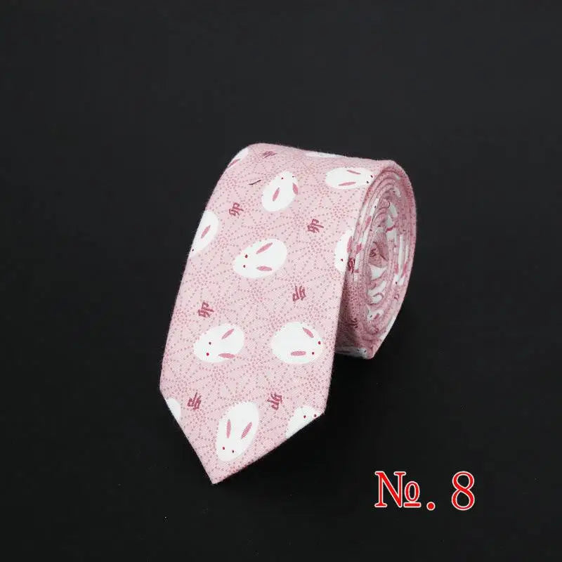 Cotton Men's Colourful Tie Duck Dog Fruit Flower Ties Narrow Kids Children Necktie Slim Skinny Cravate Narrow Thick Neckties