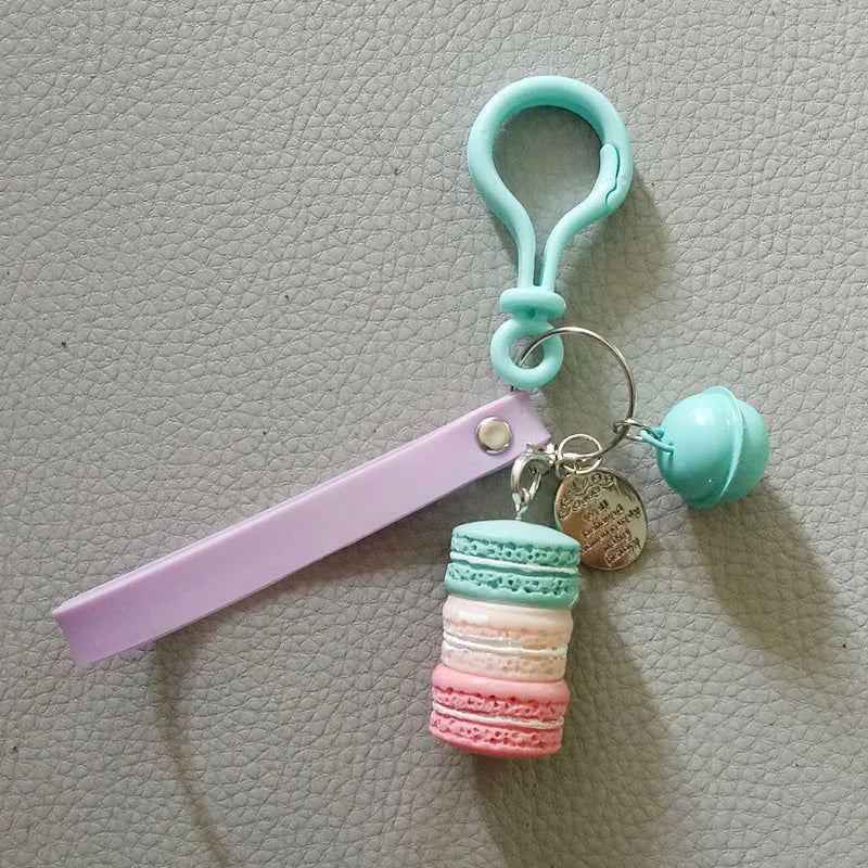 Women Cake Key Chain Fashion Cute French pastries Keychain Bag Charm Car Key Ring Wedding Party gift Jewelry 17278