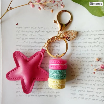 Women Cake Key Chain Fashion Cute French pastries Keychain Bag Charm Car Key Ring Wedding Party gift Jewelry 17278