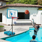 3.8-4.4 Feet Height Adjustable Pool Basketball Hoop for Kids Teens and Adults-Blue