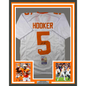 Framed Autographed/Signed Hendon Hooker 35x39 Tennessee White College Football Jersey JSA COA