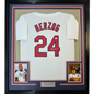 Framed Autographed/Signed Whitey Herzog 35x39 St. Louis White Baseball Jersey JSA COA