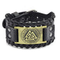 Totem Design Wide Leather Pirate Compass Bracelet Men's Bracelet Celtic Viking Jewelry Compass Bracelet Accessories Party Gifts