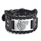 Totem Design Wide Leather Pirate Compass Bracelet Men's Bracelet Celtic Viking Jewelry Compass Bracelet Accessories Party Gifts
