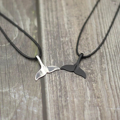 Fashion Whale Tail Pendant Necklace Men Marine Protected Animals Necklace 60cm Hiphop Punk Necklace Beach Gift For Boyfriend