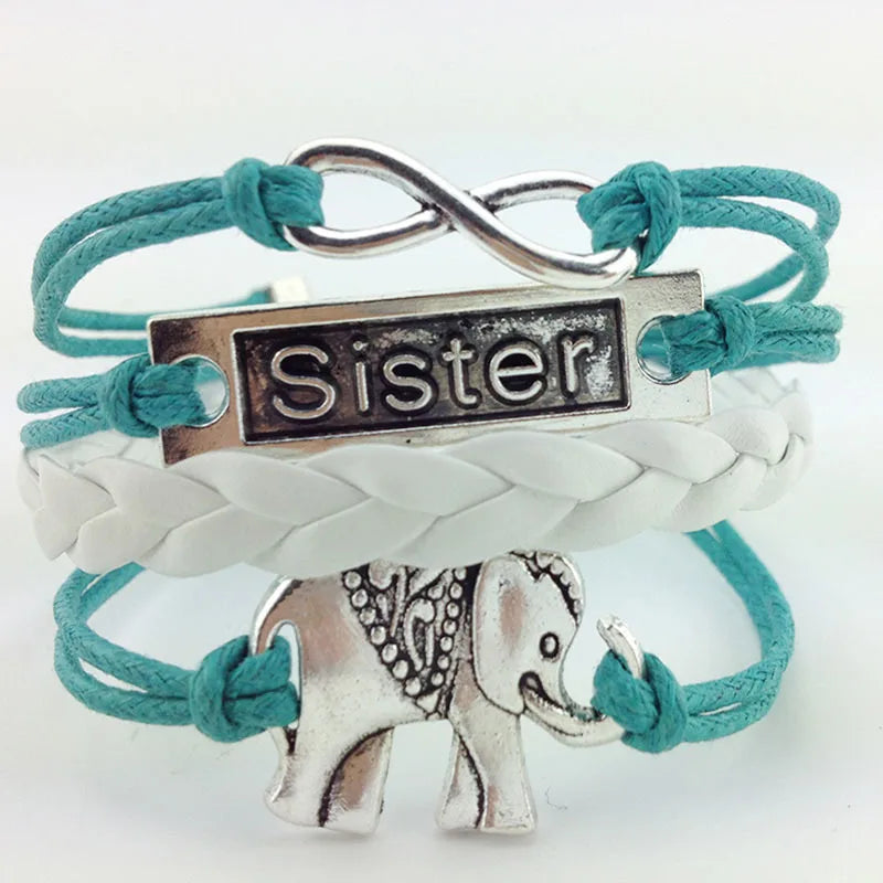 SISTER Kids Double Heart Chain Bracelet for Girls Friendship Bracelets Jewelry Multi-Layer Charm Bracelet Fashion Jewelry