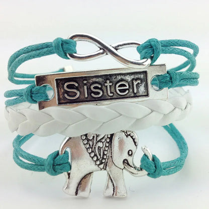 SISTER Kids Double Heart Chain Bracelet for Girls Friendship Bracelets Jewelry Multi-Layer Charm Bracelet Fashion Jewelry