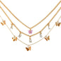 New Multi Layer Butterfly Dragon Charms Crystal Necklaces For Women Punk Golden Angel Letter Clavicle Chain Hiphop Gifts Jewelry