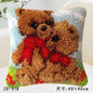 Cute Animal Series Latch Hook Pillow Kits DIY Segment Embroidery Materials Package Coarse Wool Pillow Cross Stitch knooppakket