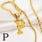 Anniyo A-Z Letters Necklaces Gold Plated Initial Pendant Rope Chain