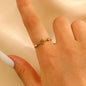 Stainless Steel Zircon Line Ring