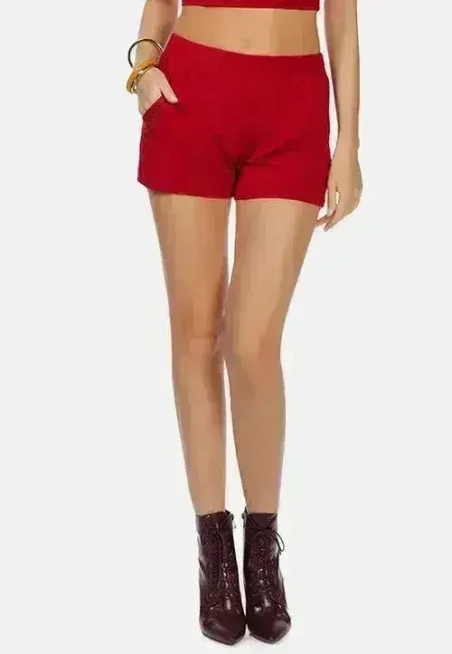 Solid Cotton Elastic Shorts | Comfortable Casual Shorts -femstylo