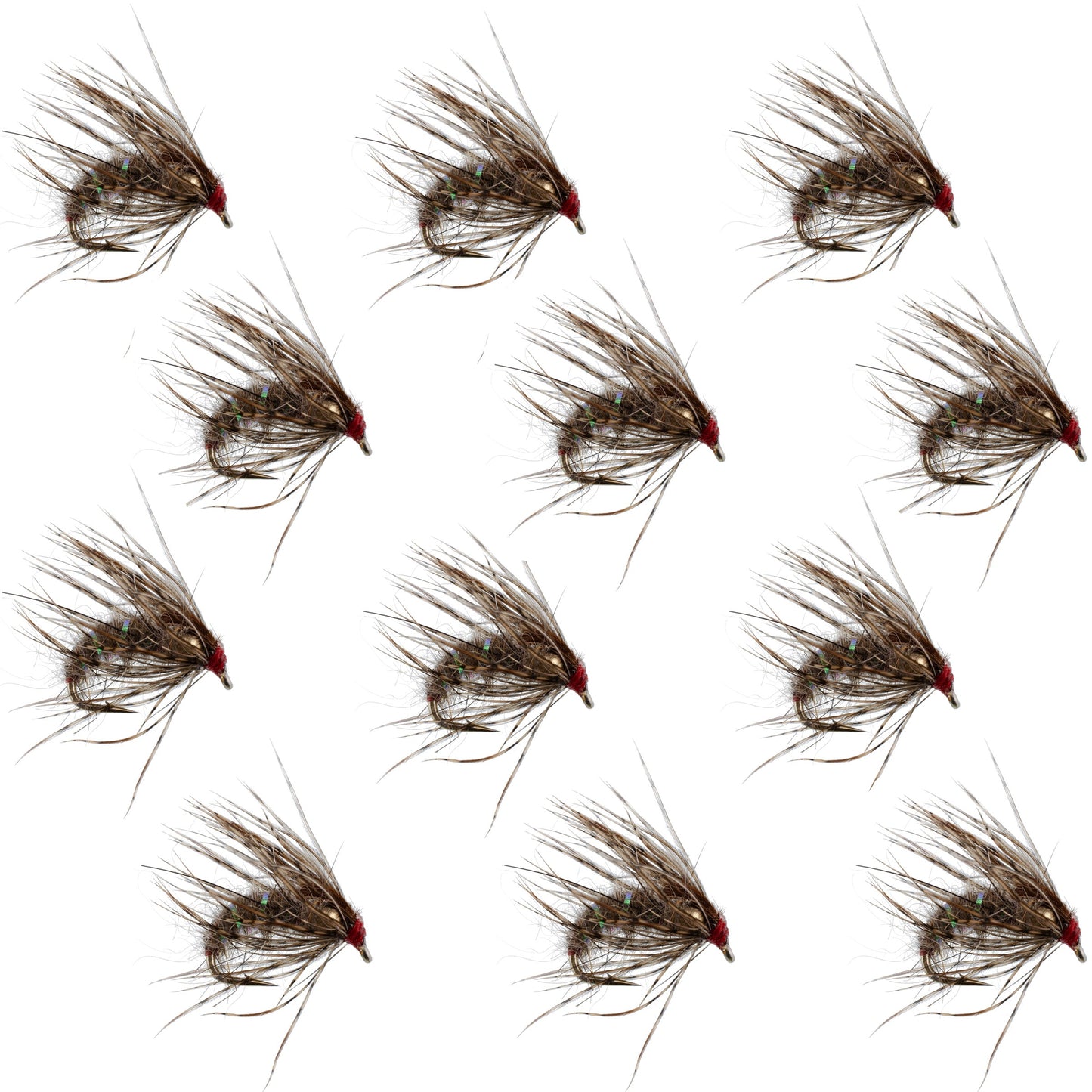 Hares Ear Holy Grail Caddis Pupa Emerger 12 Flies Hook Size 16