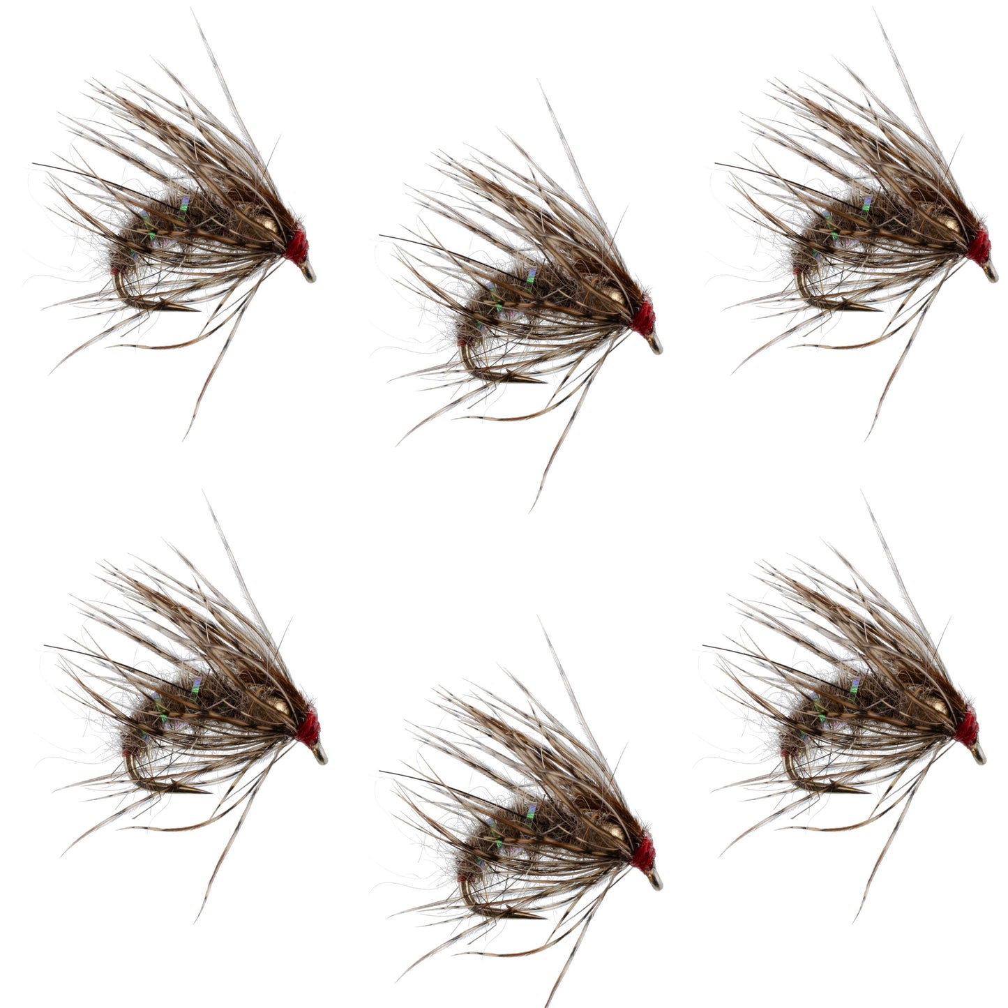Hares Ear Holy Grail Caddis Pupa Emerger 6 Flies Hook Size 16
