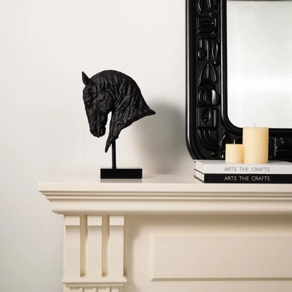 Horse Head - Decorative Black Figurine