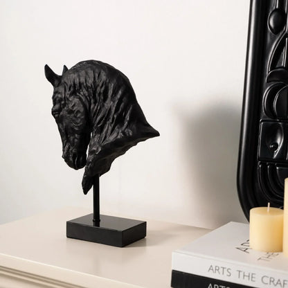 Horse Head - Decorative Black Figurine