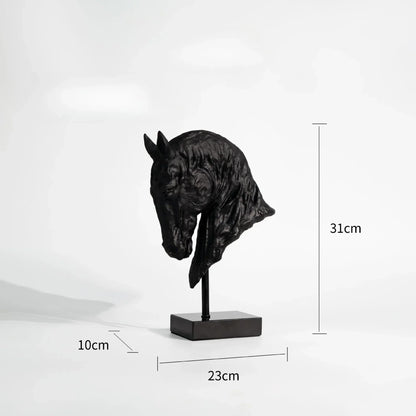 Horse Head - Decorative Black Figurine