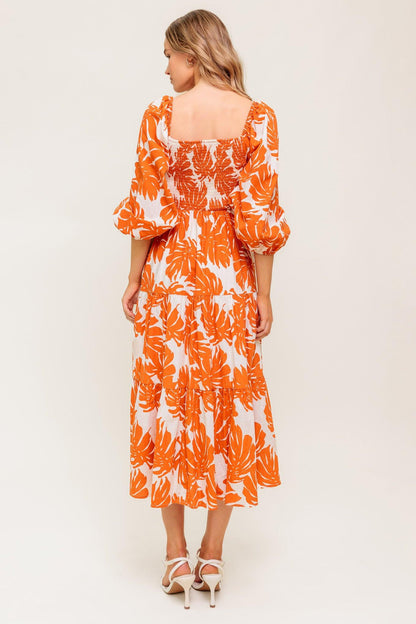 ALL THE DRAMA WOVEN MIDI DRESS