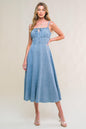 GORGEOUS ADORNMENT DENIM MINI DRESS