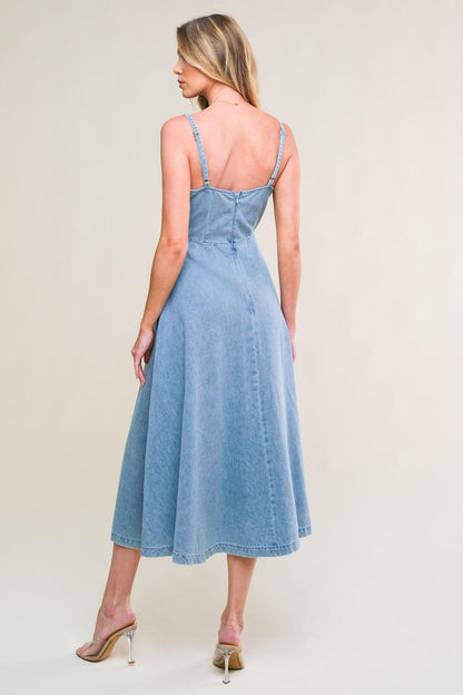 GORGEOUS ADORNMENT DENIM MINI DRESS