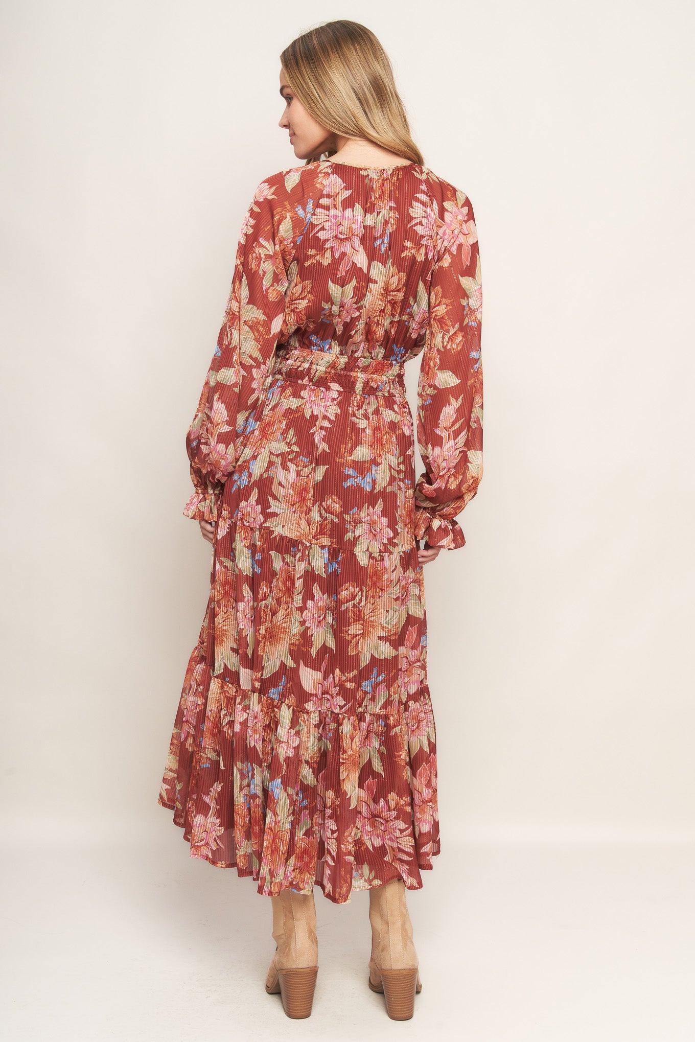 FOREST PARK WOVEN MIDI DRESS