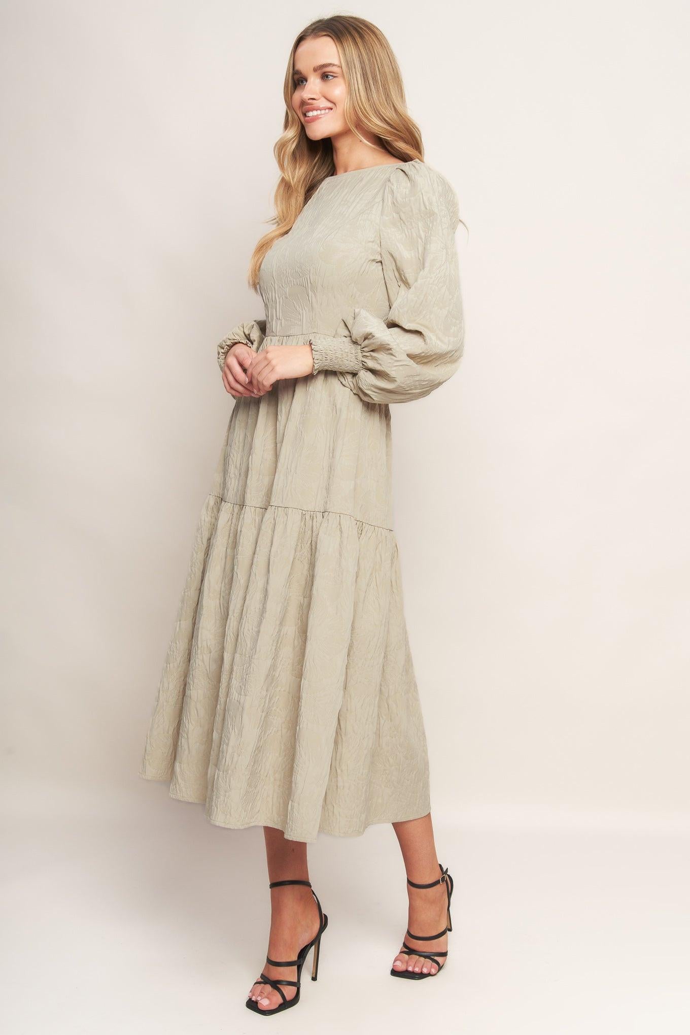 NEBULA NIGHTS WOVEN MIDI DRESS