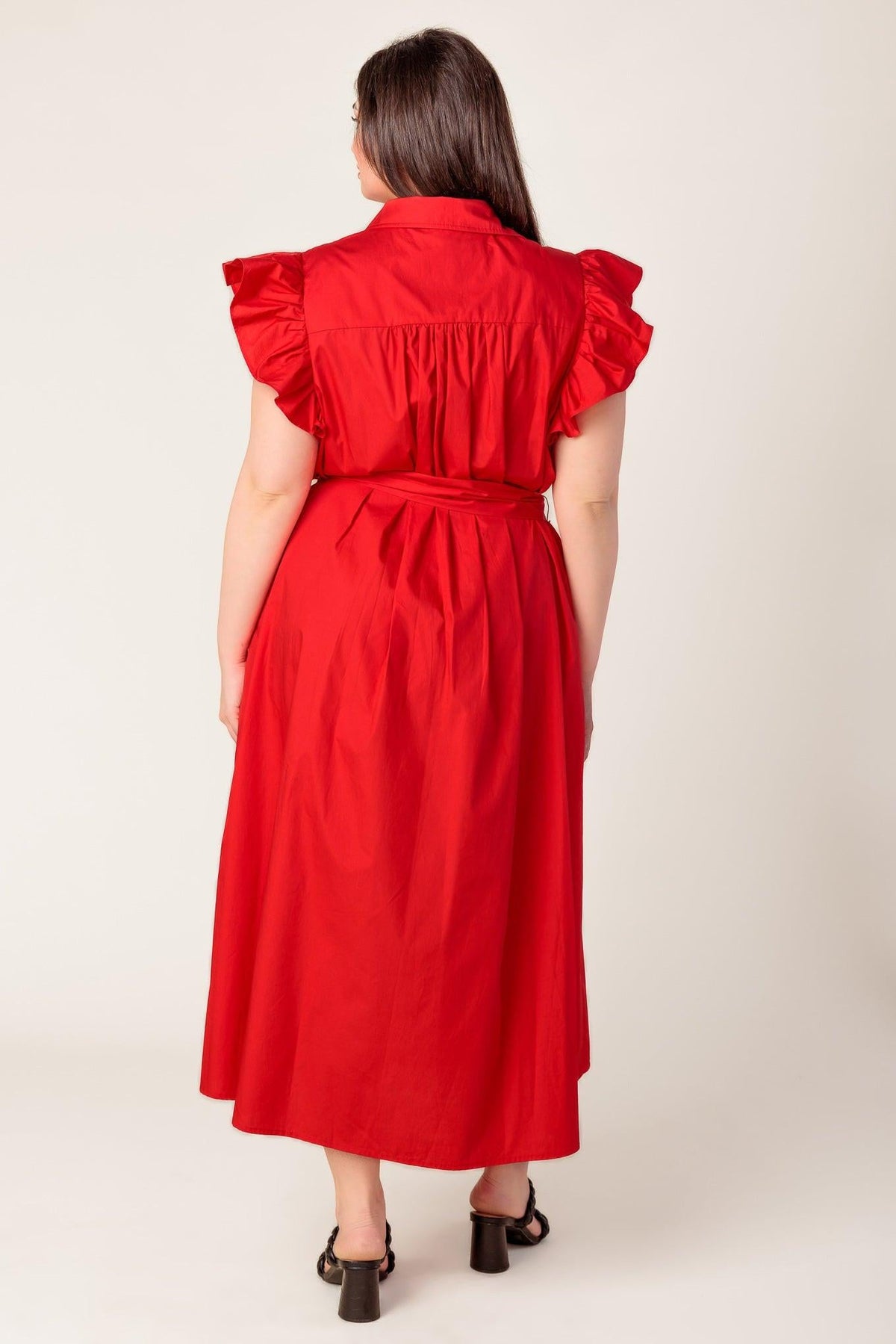 GLIMPSE IN TIME WOVEN MIDI DRESS