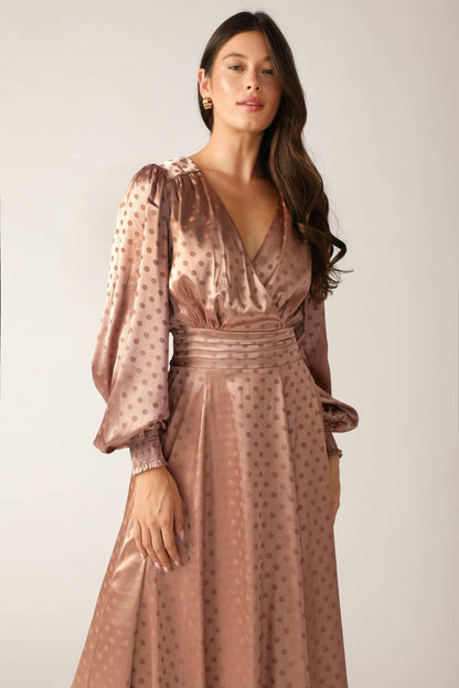MOMENTS OF CLARITY WOVEN MIDI DRESS