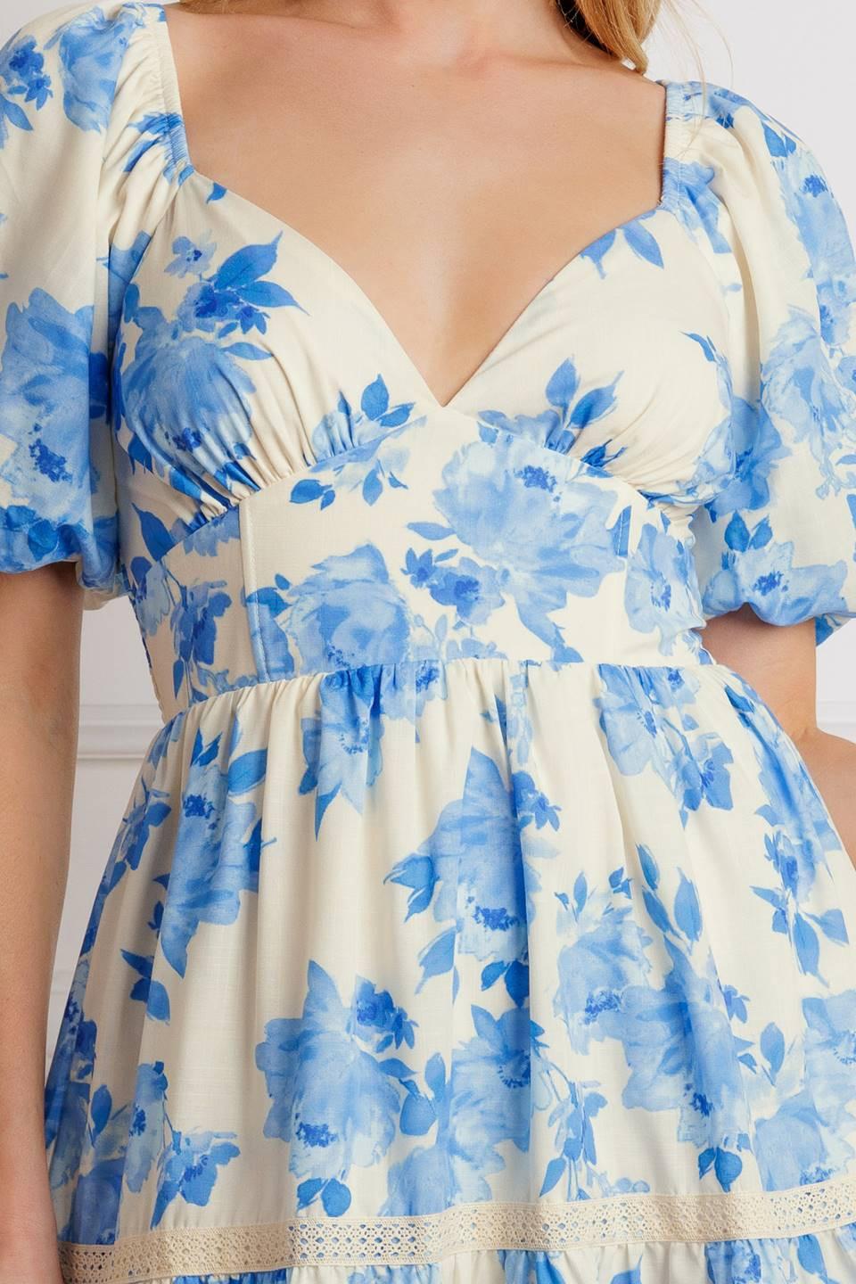 BLOOMING DAY WOVEN MIDI DRESS