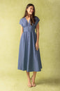 BRIGHT MORNINGS WOVEN MIDI DRESS