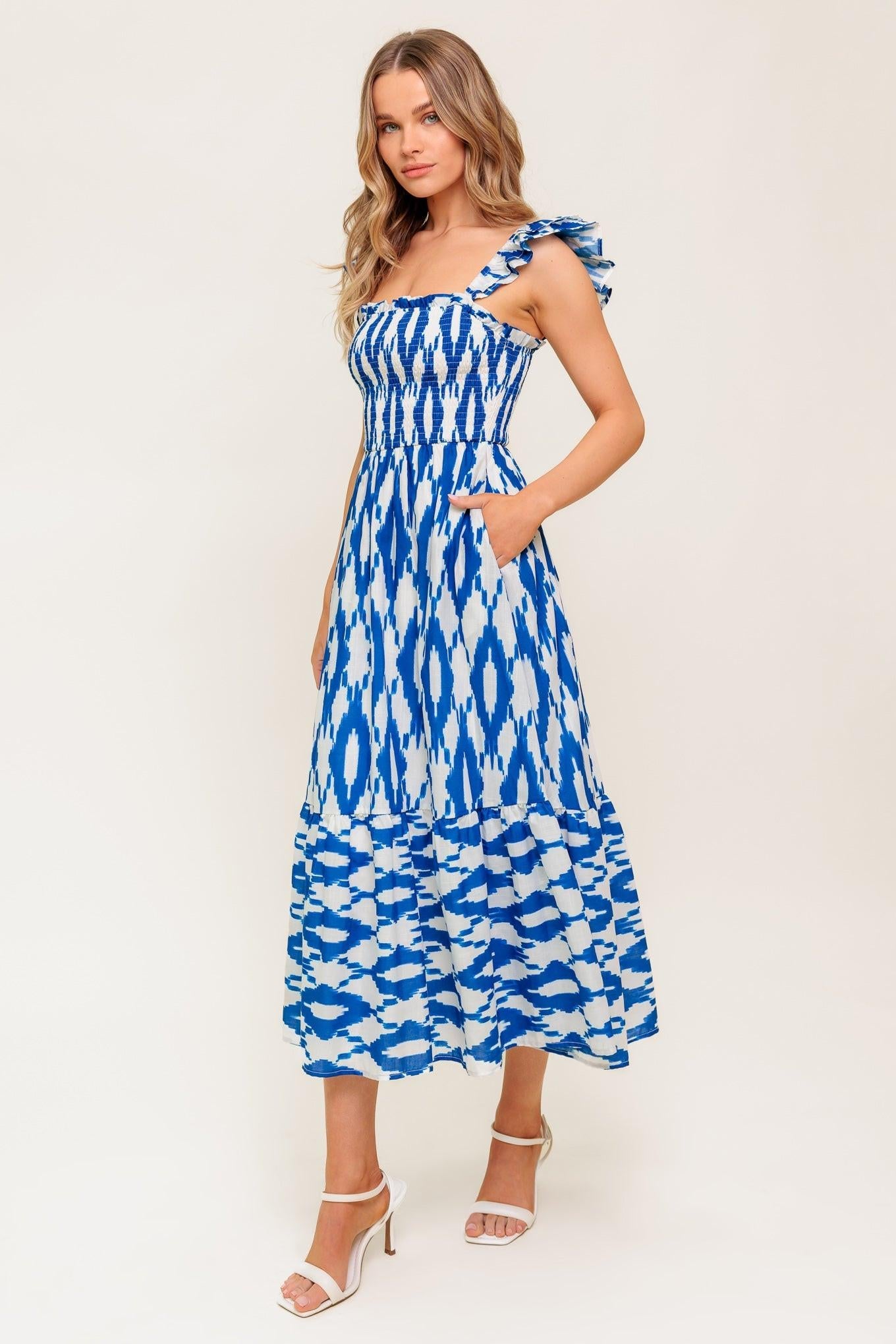 LOST IN THE DETAILS WOVEN MIDI DRESS