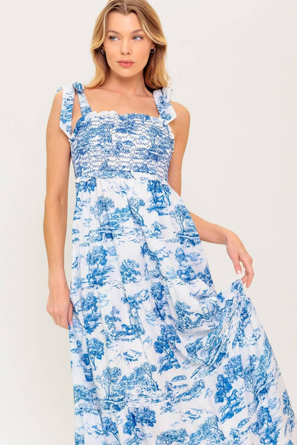 WHEN IN ROME WOVEN MIDI DRESS