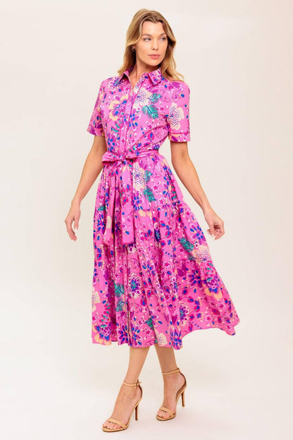 CELESTIAL SKIES WOVEN MIDI DRESS