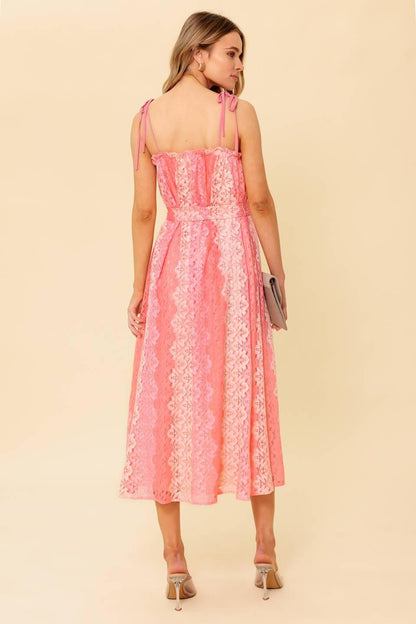 TAILOR MADE FOR YOU WOVEN LACE MIDI DRESS