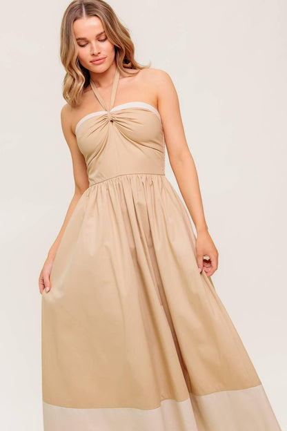 HYDRANGEA HAZE WOVEN MIDI DRESS