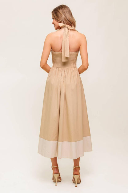 HYDRANGEA HAZE WOVEN MIDI DRESS