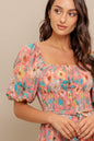 ROSY TWILIGHT WOVEN MIDI DRESS