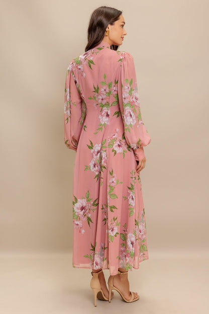 BLUSH BOTANICA WOVEN MIDI DRESS