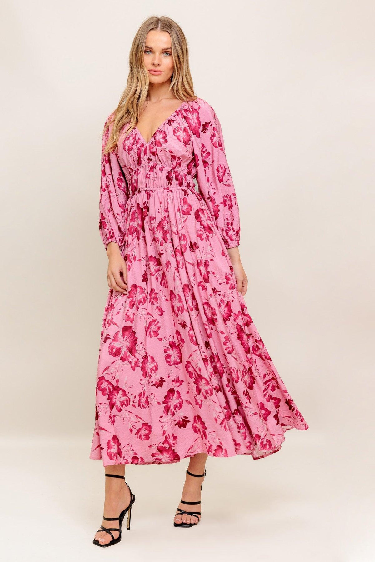 HONEY BUN MOUVE WOVEN MIDI DRESS