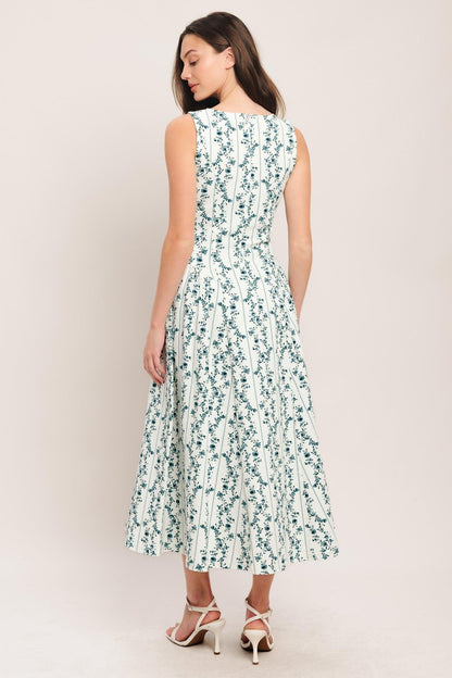 BLOOM COLUMN WOVEN MIDI DRESS