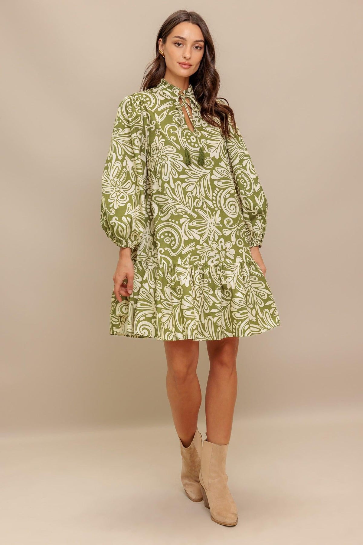 FLORENCE FLAIR WOVEN MINI DRESS