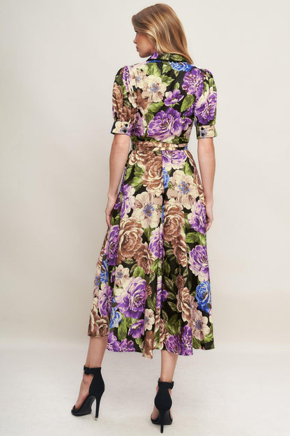 VIVID HERITAGE WOVEN MIDI DRESS