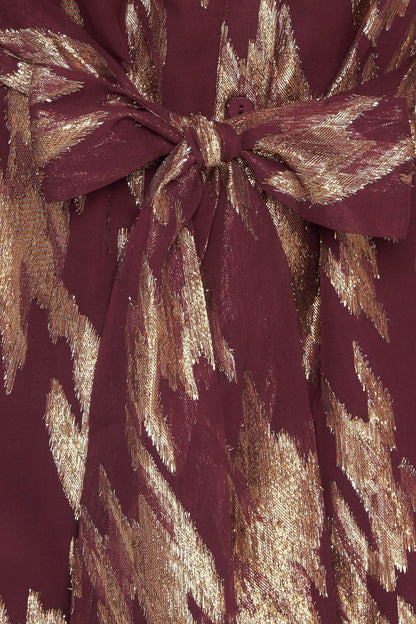 METALLIC MUSE WOVEN MINI DRESS